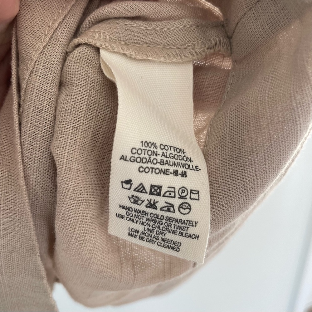 Free People Hepburn Cotton Trench Dress Tan Size 4 Belted Button Front Mini - Picture 12 of 13